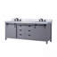Ensemble de meuble-lavabo double 84 po x P 22 po avec comptoir en marbre de Carrare et robinet