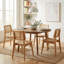 Table de cuisine ronde de 47,2 po de largeur avec structure et pieds en bois massif pour 4 à 6 personnes-1476567323