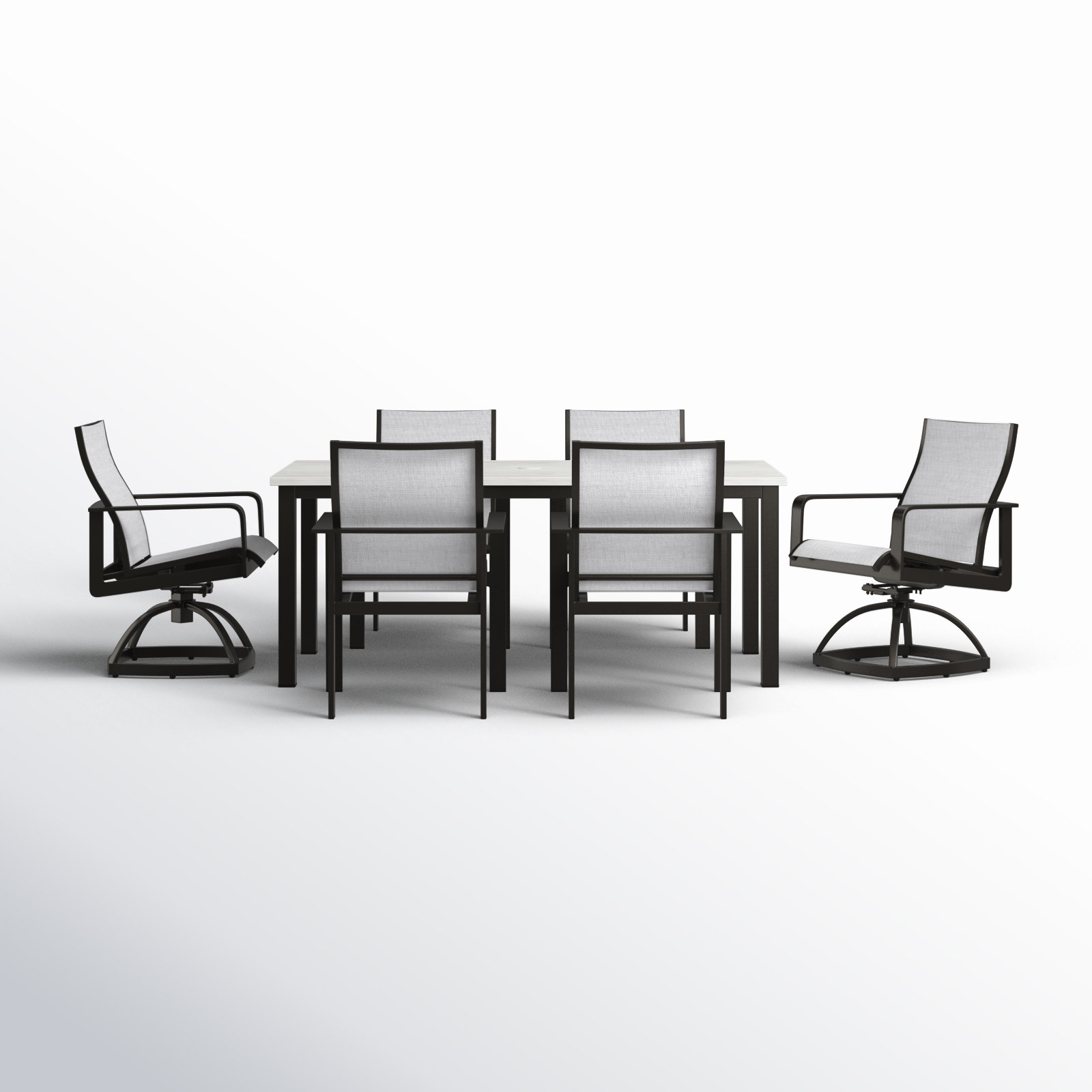 72" Patio Dining Set, Brown