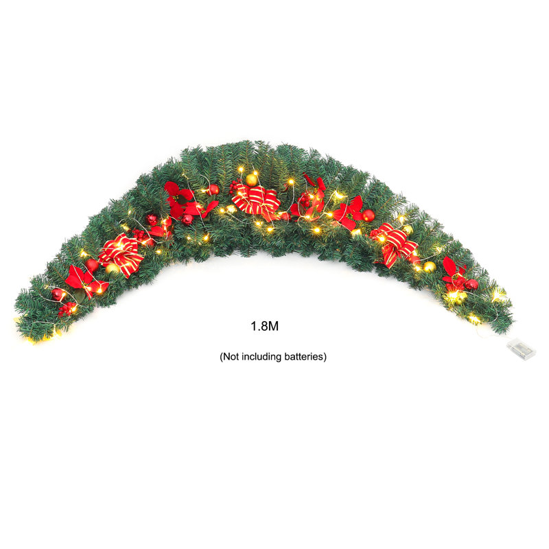 180cm Lighted Faux Berry Garland with Lights