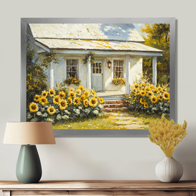 Donnalynn tournesols près de la ferme porche I - tournesols, décoration murale