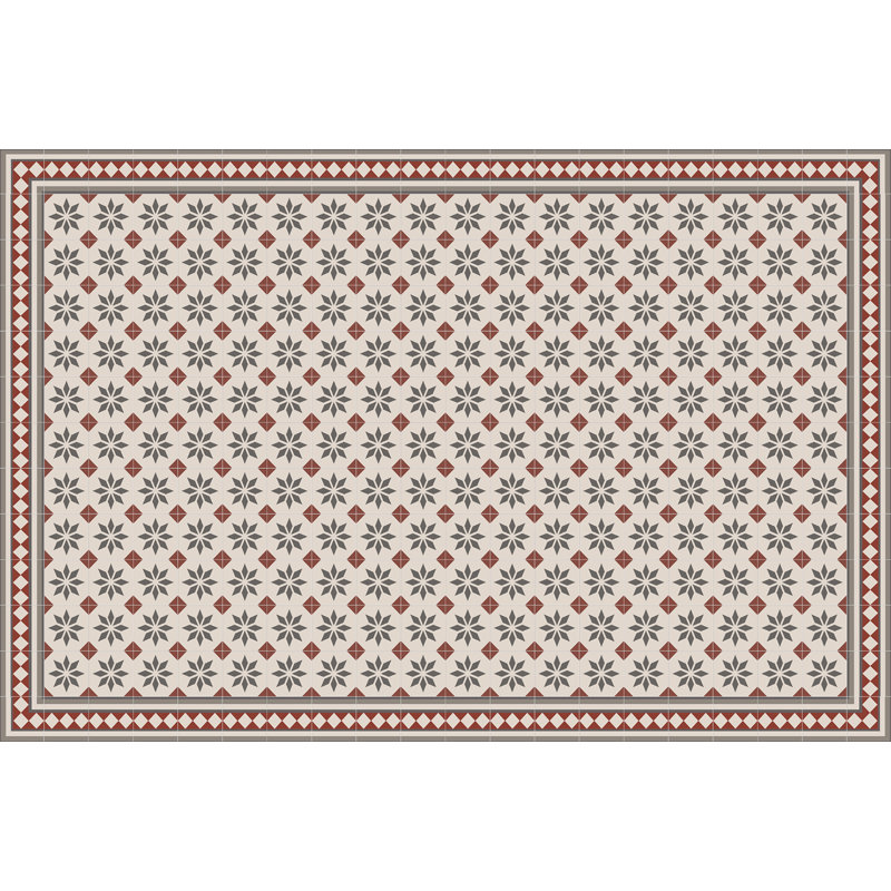 Endi Vinyl Machine Printed Area Rug, Rectangle 4'4.4" x 6'6.7"