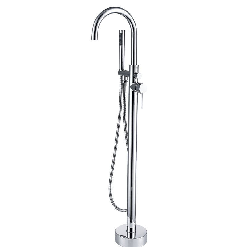 Freestanding Bathtub Faucet With Hand Shower - Steady Structure Metal, 45In Depth, 6.5In Width, Height, 9Lb Bathroom Upgrade Essential