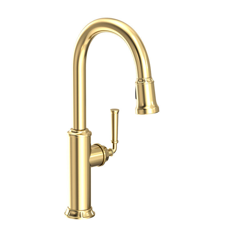 Gavin Single Handle Pull Down Kitchen Faucet, Forever Brass