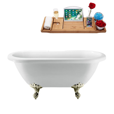 66.9'' x 29.1'' Soaking Acrylic Bathtub