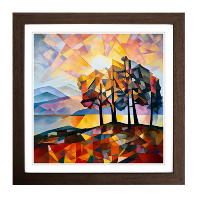 Sunrise Cubism No.5 - Framed Print