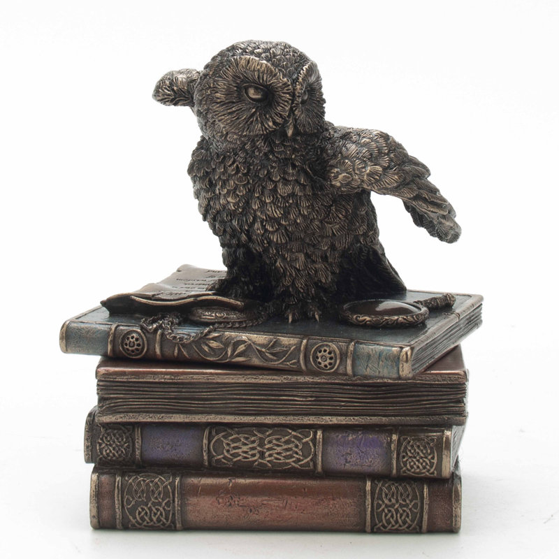 Boîte à bibelots en bronze coulé à froid H 4,72 pouces