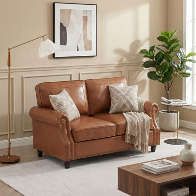 Amarius 59" Upholstered Loveseat Faux Leather Sofa