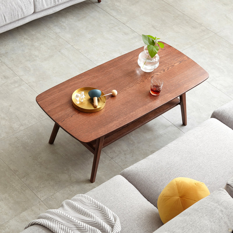 Table basse avec plateau central 100% chêne massif