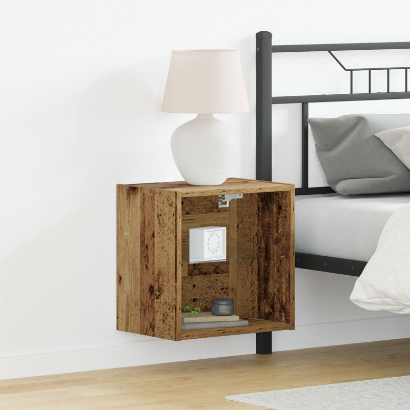 Manufactured Wood Bedside Table, Old Wood