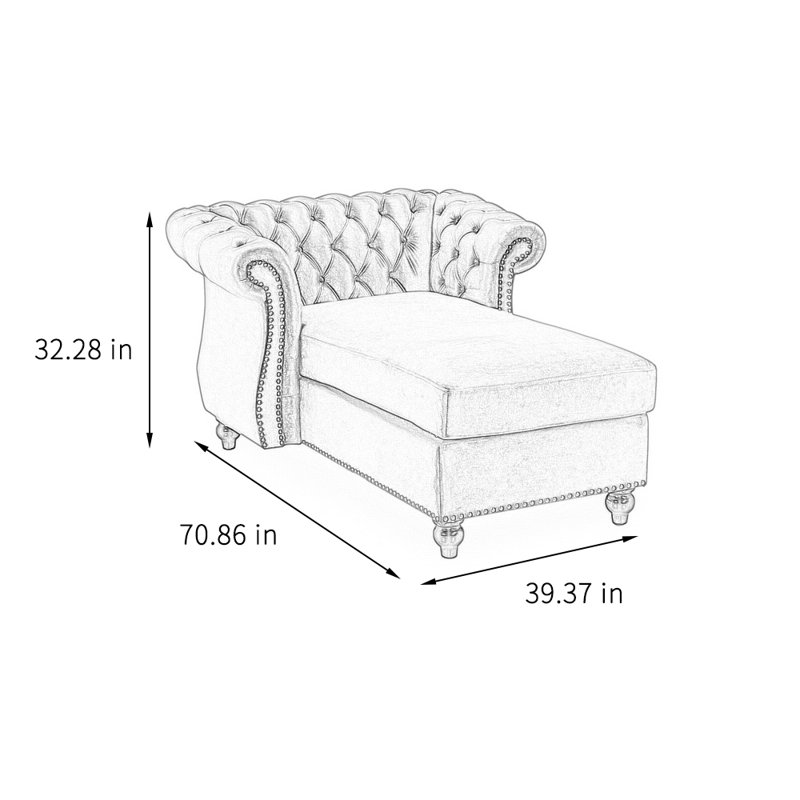 Chaise longue néo-classique décontractée et élégante, Atrovirens
