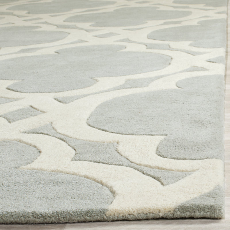 Carolene Hand Tufted Wool Geometric Rug, Square 5'