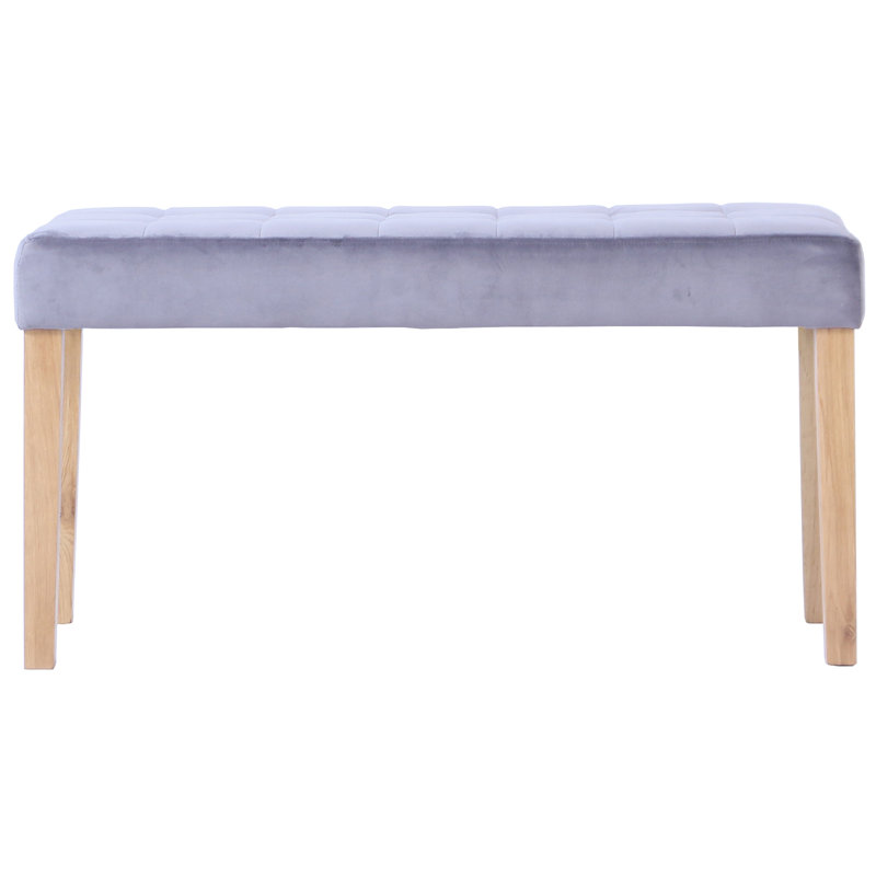 Velvet Bench, 48 cm H x 90 cm W x 35 cm D, Grey