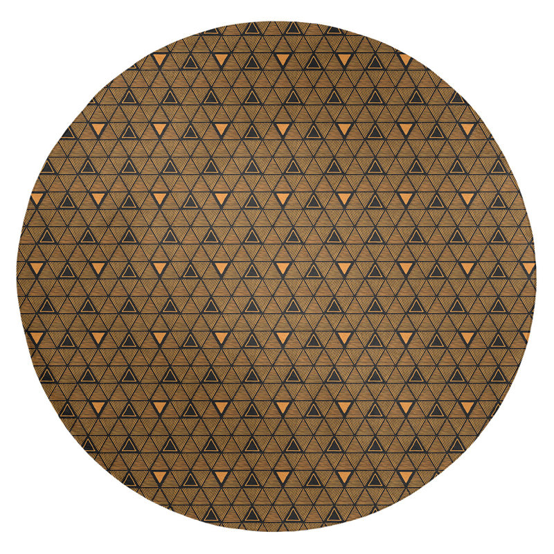 Chenille Geometric Indoor Rug, Round 5'