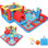Grand toboggan aquatique 14,3 pi x 14,3 pi Adam, parc aquatique gonflable extérieur 10-en-1 avec pataugeoire, arroseur, toboggans gonflables pour enfants