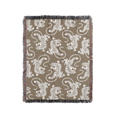 Leonard Tiger Cotton Blend Blanket Throw