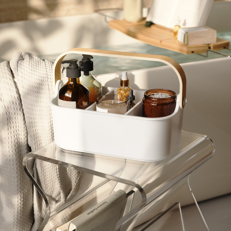 Bellwood Plastic Can Organizer, 4.88" H x 10.84" W x 6.5" D, White/Natural