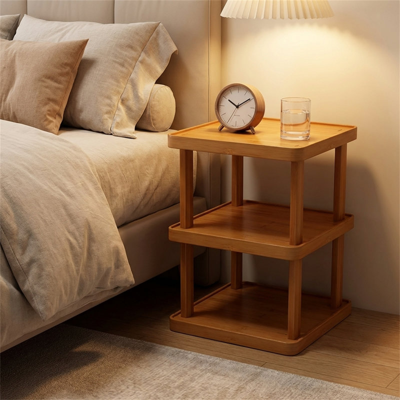3-tier Expandable Folding Bamboo Storage Rack, Space-saving Storage Solution, No Assembly Required