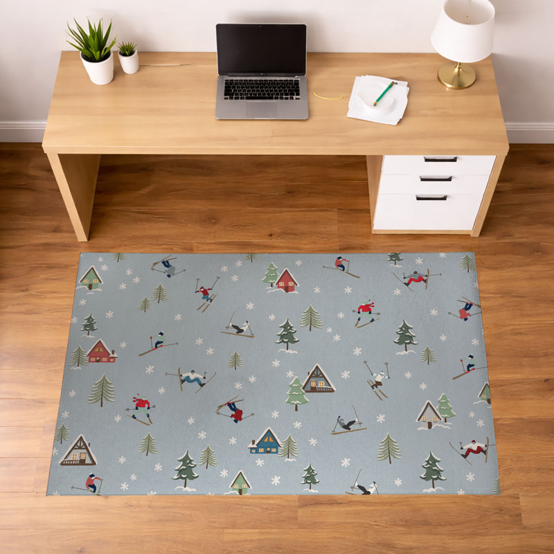 Tapis de bureau léger antidérapant Downhill, Gris, L 60 po x P 84 po