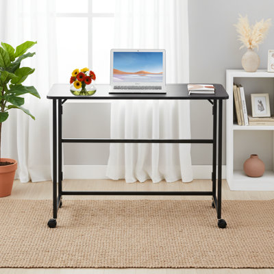 Table pliante noire 39,35 po; Compact et portable pour les petits espaces; Convient pour le bureau, la maison ou la chambre à coucher.
