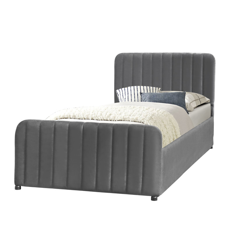 Upholstered Ottoman Bed, Single (3'), Dark Grey