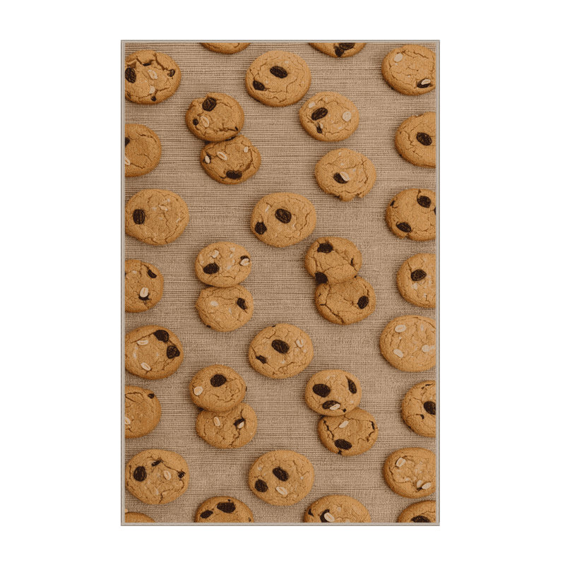 Washable Oatmeal raisin cookies Desserts Area Rug, Runner 2' x 4'
