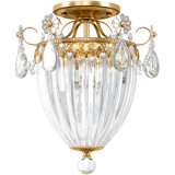 Bagatelle 1 Light 12.5in x 10in Semi-Flush Mount in Heirloom Bronze with Clear Radiance Crystals