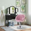 Fauteuil de coiffeuse rotatif moderne capitonné avec structure chromée réglable en hauteur