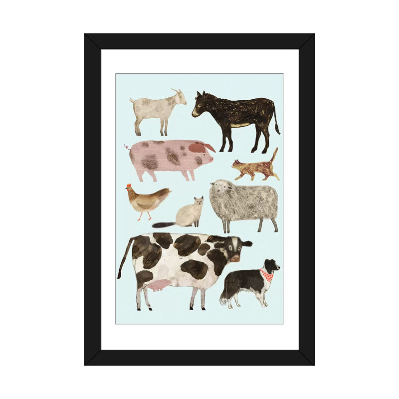 « barnyard bud ii », reproduction d’impression sur toile, H 32 po x l 24 po x P 1 po, Papier d'art encadré noir, Blanc