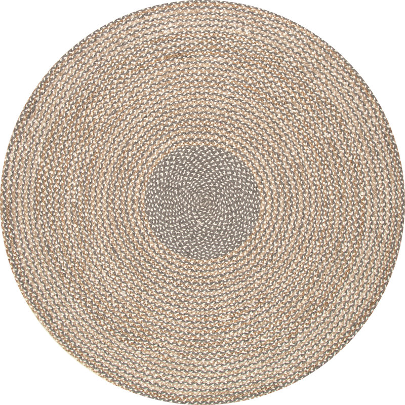 Tapis brun en jute / laine Pantanella, Rond 8 pi