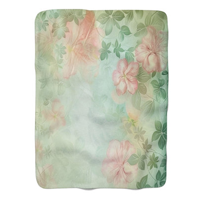 Elegant Vintage Blossoms - 1 pièce Sherpa Premium