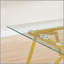 70.9-Inch Rectangular Glass Dining Table, Modern Style, Sturdy Metal Legs, Suitable For 1-8 People, Gold Accents