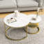 Modern Coffee Tables, Round Nesting Tables Set Of 2, Side Tables With Metal Frame And Open Storage Shelf, Industrial Stacking End Tables For Living Room Bedroom Office-636514206-636514178
