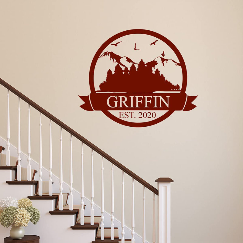 Text & Numbers Non-Wall Damaging Wall Decal, Burgundy, 23" H x 28" W