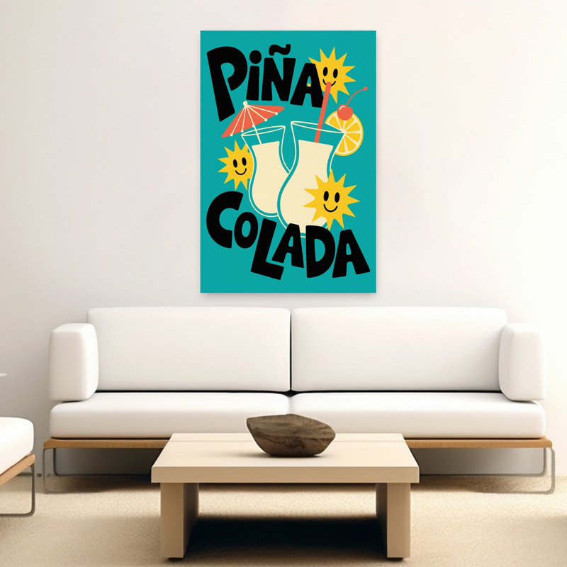 «Happy Piapa Coladas», art mural rétro rétro et vibrant, H 60 po x l 40 po