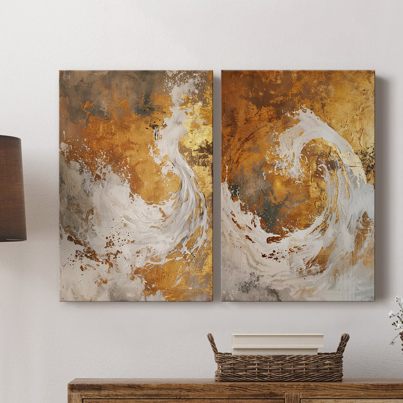 ABSTRACT Series CD XXV - Toile tendue avec châssis de qualité supérieure - Prêt à être accroché, H 60 po x l 80 po
