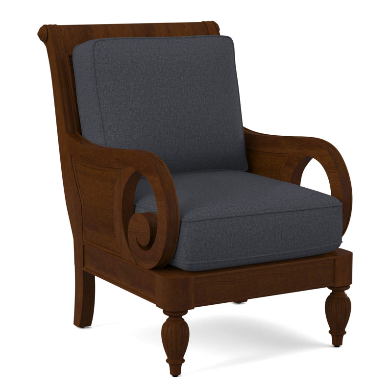 Grand View 71.12Cm Wide Armchair, Gray Sugar Performance; 0863-84, Coffee Finish