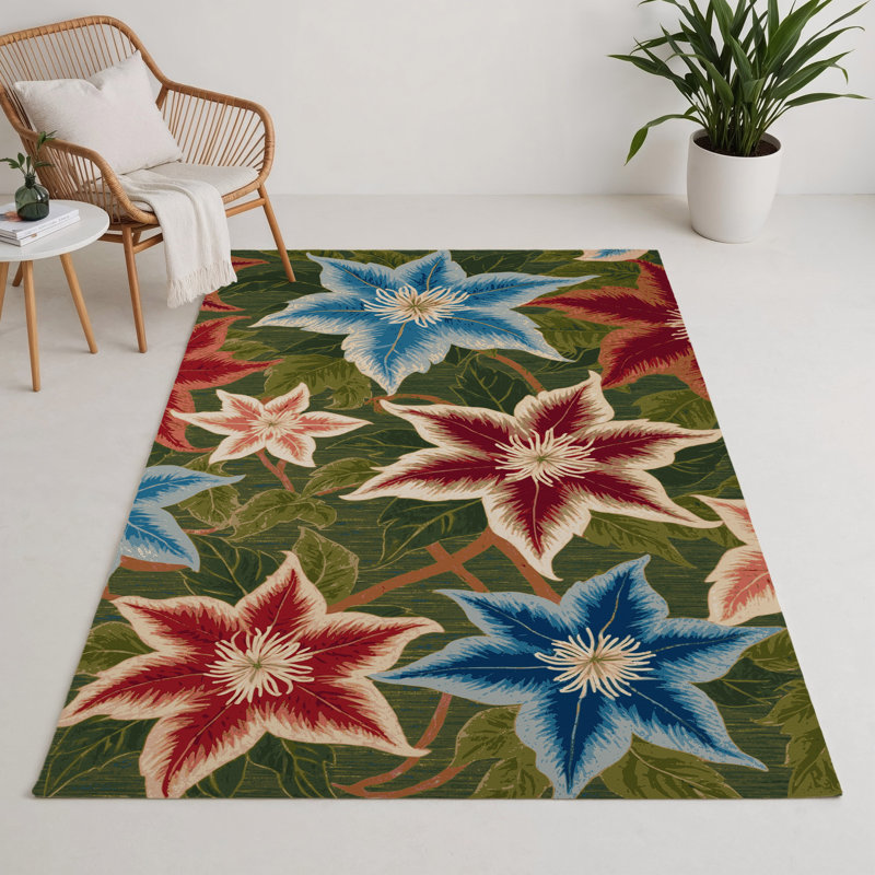 Tapis d'intérieur et d'extérieur brun Botanical, Rectangle 9' x 12'