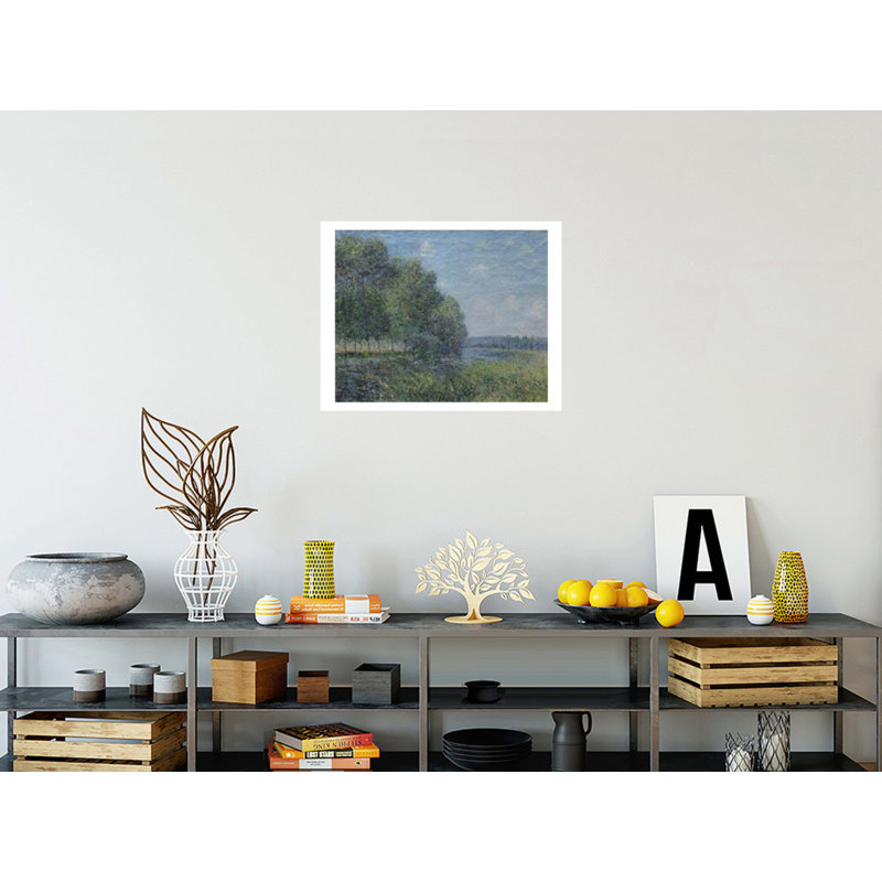 «River View» par Alfred Sisley - estampe numérique, H 22 po x l 28 po