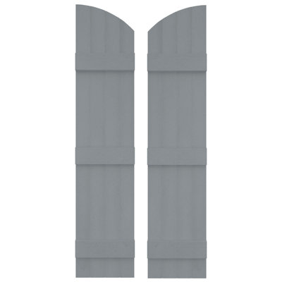 Builders Edge, paire de volets standard à quatre planches jointes avec arche, planche-n-lattes
