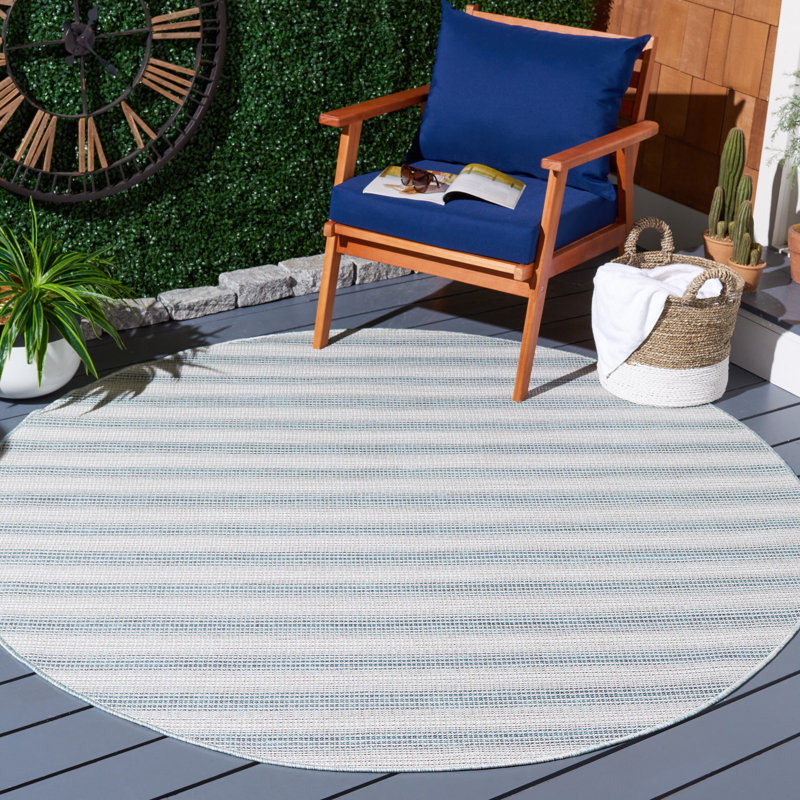 Tapis d'intérieur / extérieur performant Jenna-Louise, Rond 6 pi 5 po