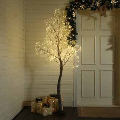 5.9Ft Lighted Birch Artificial Tree Decoration
