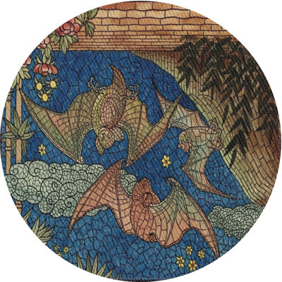 Tapis bleu / brun