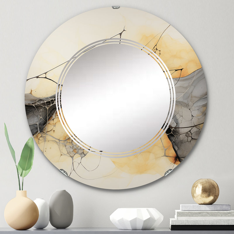 Molise - Miroir mural rond moderne, 24 po x 24 po