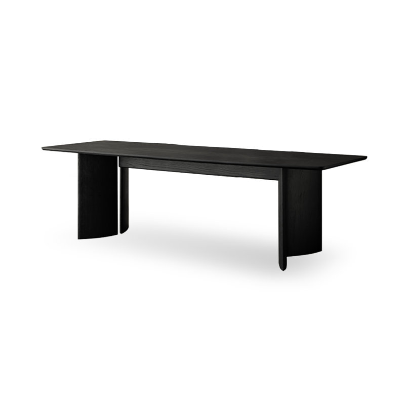 62.99" Black Rectangle Solid Wood Dining Tables, H 29,53 po x L 78,74 po x l 35,43 po