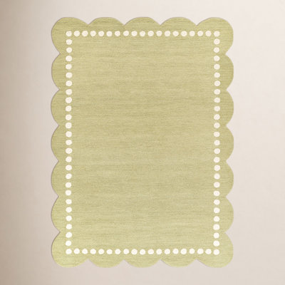 Alcona Hand Tufted Wool Solid Green Area Rug