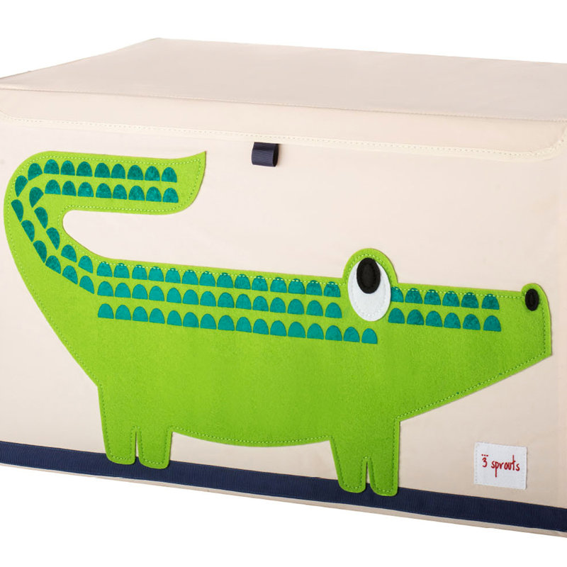 Green Crocodile Fabric Toy Chest with Handles