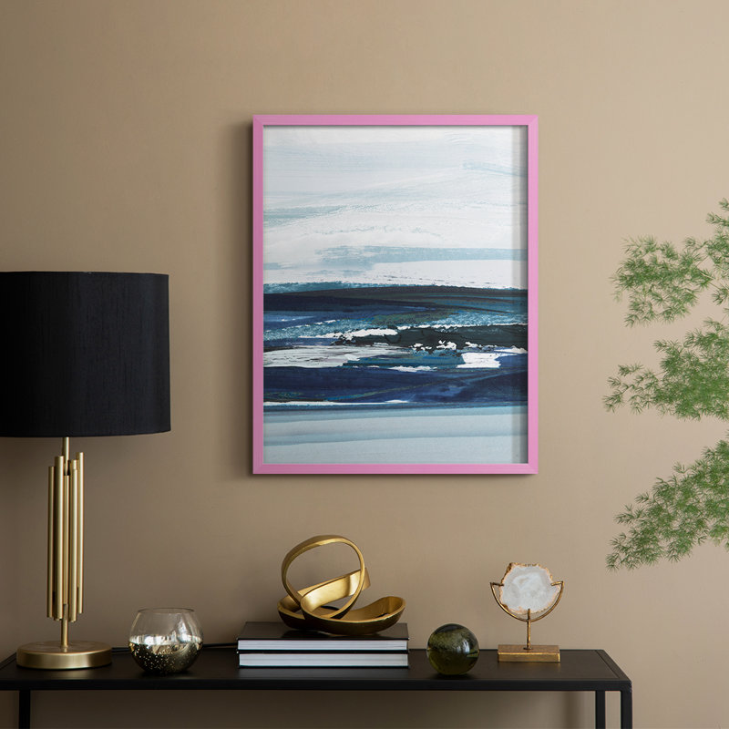 Reflections North Lake I Framed Print - Solid Wood, Pink, 11" H x 9" W