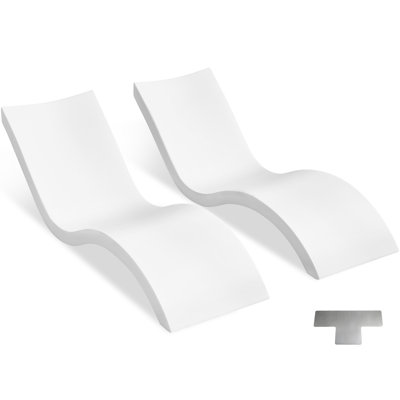 Chaises longues de piscine, ensemble de deux, style chaise longue, adaptées aux profondeurs d'eau jusqu'à 23 cm, fixes dans les piscines et flottantes sur l'eau, compatibles avec tous les types de piscines, idéales pour se détendre au bord de la piscine et sur la terrasse.