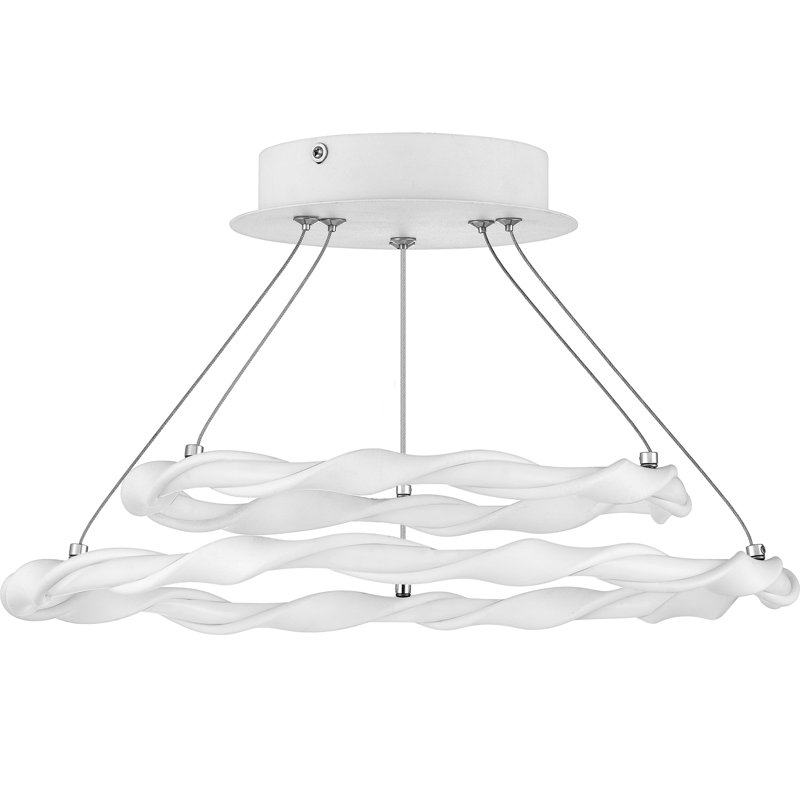 Plafonnier semi-encastré 15,75" 1 lumière del Daelen, Blanc lustré